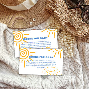 Moderne retro straal van zonneschijn boeken voor B Informatiekaartje