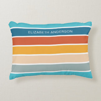 Moderne Retro Sunset Stripes gepersonaliseerd Accent Kussen