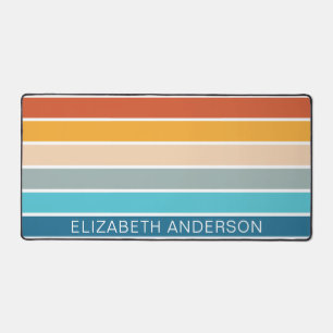 Moderne Retro Sunset Stripes gepersonaliseerd Bureaumat