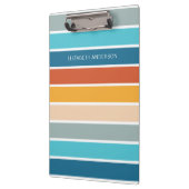 Moderne Retro Sunset Stripes gepersonaliseerd Klembord (Links)