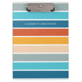 Moderne Retro Sunset Stripes gepersonaliseerd Klembord (Voorkant)