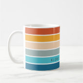 Moderne Retro Sunset Stripes gepersonaliseerd Koffiemok (Links)