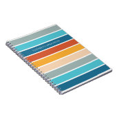 Moderne Retro Sunset Stripes gepersonaliseerd Notitieboek (Rechterzijde)
