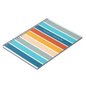 Moderne Retro Sunset Stripes gepersonaliseerd Notitieboek (Linkerzijde)