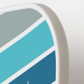 Moderne Retro Sunset Stripes gepersonaliseerd Pickleball Paddle (Links Detail)