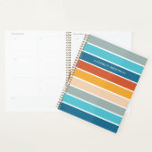 Moderne Retro Sunset Stripes gepersonaliseerd Planner (Display)