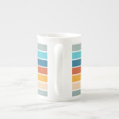 Moderne Retro Sunset Stripes gepersonaliseerd Porselein Kop (Achterkant)
