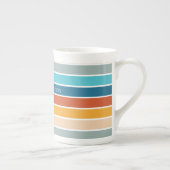 Moderne Retro Sunset Stripes gepersonaliseerd Porselein Kop (Rechts)