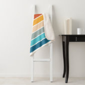 Moderne Retro Sunset Stripes gepersonaliseerd Sherpa Deken (In situ)
