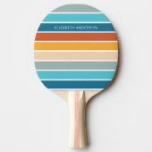 Moderne Retro Sunset Stripes gepersonaliseerd Tafeltennisbatje (Voorkant)