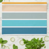 Moderne Retro Sunset Stripes gepersonaliseerd Theedoek (Gevouwen)
