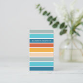 Moderne Retro Sunset Stripes gepersonaliseerd Visitekaartje (Staand voorkant)
