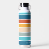Moderne Retro Sunset Stripes gepersonaliseerd Waterfles (Voorkant)
