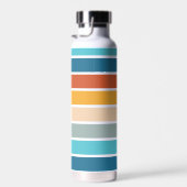 Moderne Retro Sunset Stripes gepersonaliseerd Waterfles (Rechts)