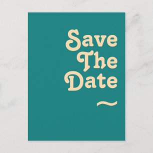 Moderne Retro   Teal Save The Date Uitnodiging Briefkaart