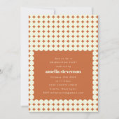 Moderne Retro Terracotta Stippen Graduation Party Kaart (Voorkant)