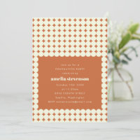 Moderne Retro Terracotta Stippen Graduation Party
