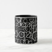 Moderne Retro Thin Font Typografie b&w Mok (Midden)