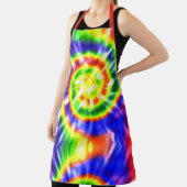 Moderne Retro Tie Dye Rood Groen Geel Schort (Insitu)