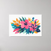 Moderne retro tropische flora 01 canvas afdruk (Voorkant)
