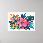 Moderne retro tropische flora 03 canvas afdruk (Voorkant)