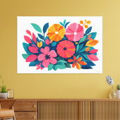 Moderne retro tropische flora 04 canvas afdruk (Insitu (Woonkamer))
