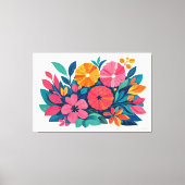 Moderne retro tropische flora 04 canvas afdruk (Voorkant)