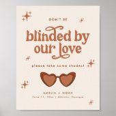 Moderne Retro Trouwzonnebril Favor Teken Poster (Voorkant)