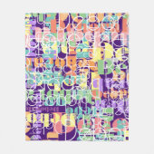 Moderne Retro Typografie Gepersonaliseerd Kleurrij Fleece Deken (Voorkant)