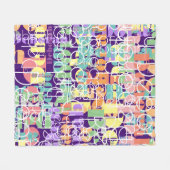 Moderne Retro Typografie Gepersonaliseerd Kleurrij Fleece Deken (Voorkant (Horizontaal))
