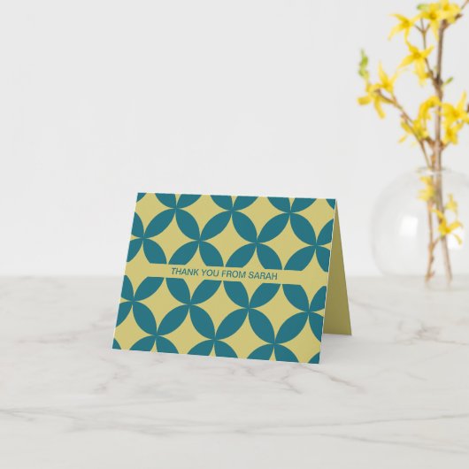 Moderne retro uit het midden van de eeuw, mod Blau Kaart (Gele Bloem)