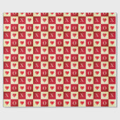 Moderne Retro Valentijn Red Hearts XO-controles Cadeaupapier (Vlak)