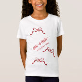 Moderne Retro Valentijnsdag RED Bows T-shirt (Voorkant)
