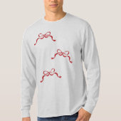Moderne Retro Valentijnsdag RED Ribbon Bows T-shirt (Voorkant)