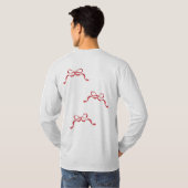 Moderne Retro Valentijnsdag RED Ribbon Bows T-shirt (Achterkant volledig)
