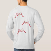 Moderne Retro Valentijnsdag RED Ribbon Bows T-shirt (Achterkant)