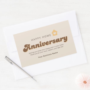 Moderne Retro Vastgoed Home Jubileum Verwijzing Rechthoekige Sticker