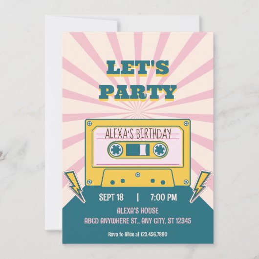 Moderne Retro Verjaardag Kaart (Voorkant)