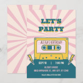 Moderne Retro Verjaardag Kaart (Voorkant / Achterkant)