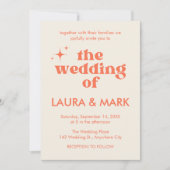 Moderne retro vet en chique bruiloft kaart (Voorkant)