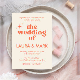 Moderne retro vet en chique bruiloft kaart