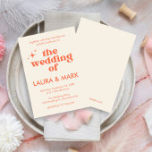 Moderne retro vet en chique bruiloft kaart