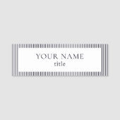 Moderne Retro Vibe Logo Gestreept Naamplaatje (Voorkant)