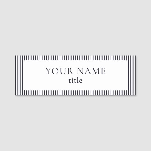 Moderne Retro Vibe Logo Gestreept Naamplaatje (Voorkant)