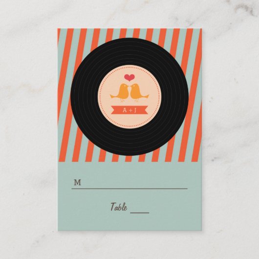 Moderne Retro Vinyl Record Tortelduifjes Escort La Plaatskaartje (Voorkant)