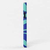 Moderne Retro Vloeibare Draai Funky Blauwe Abstrac Case-Mate iPhone Case (Achterkant/rechts)
