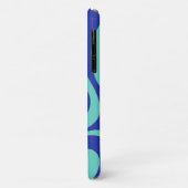 Moderne Retro Vloeibare Draai Funky Blauwe Abstrac Case-Mate iPhone Case (Achterkant/links)