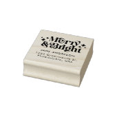 Moderne Retro Vrolijk en Helder Naam Kerstmis Rubberstempel (Stempel)