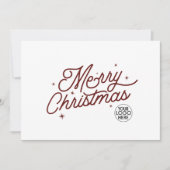 Moderne Retro Vrolijk Kerstfeest Zakelijke Logo |  Feestdagenkaart (Voorkant)