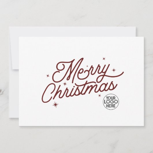 Moderne Retro Vrolijk Kerstfeest Zakelijke Logo |  Feestdagenkaart (Voorkant)